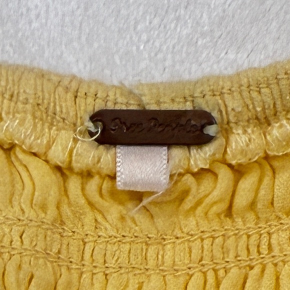 Free People free-est Feeling Bonita Smocked Midi Dress Yellow Cottagecore Medium - Picture 6 of 7